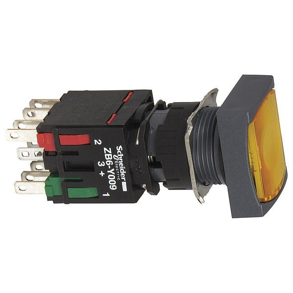 Illuminated Push Button, 16 mm, 1 NO/1 NC, Yellow