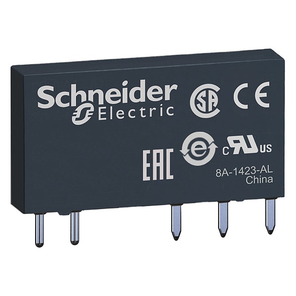 Slim Interface Relay, 24V DC Coil Volts, 5 Pin, 1 C/O