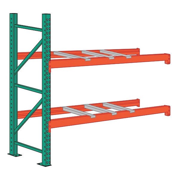 Pallet Rack Add-On Unit, Teardrop, Roll Formed Style, 96 in H, 108 in W, 42 in D
