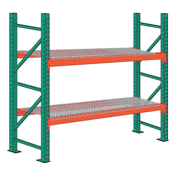 Pallet Rack Starter Unit, Teardrop, Roll Formed Style, 96 in H, 108 in W, 42 in D