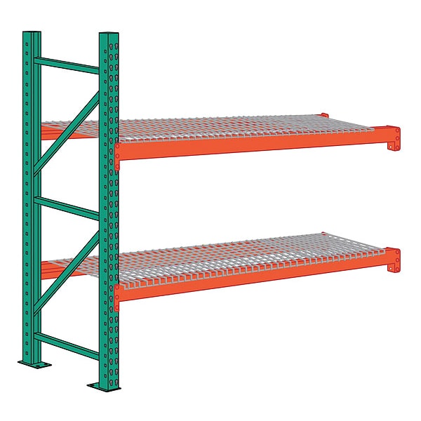 Pallet Rack Add-On Unit, Teardrop, Roll Formed Style, 96 in H, 108 in W, 42 in D