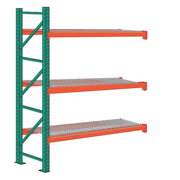 Pallet Rack Add-On Unit, Teardrop, Roll Formed Style, 144 in H, 108 in W, 42 in D