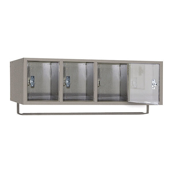 Box Locker, (1) Tier, (4) Wide, Steel, Gray, Powder Coated Finish, 45 in W, 18 in D, 78 in H