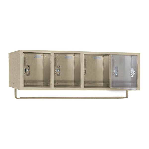 Box Locker, (1) Tier, (4) Wide, Steel, Beige, Powder Coated Finish, 45 in W, 18 in D, 78 in H