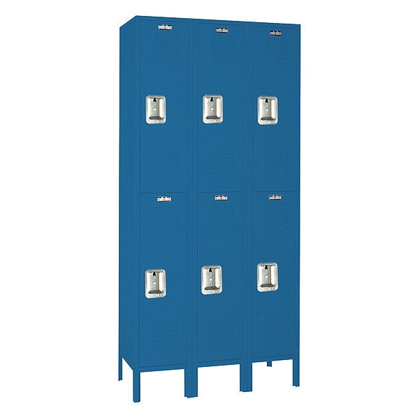 Wardrobe Locker, (2) Tier, (3) Wide, Steel, 45 in W, 15 in D, 78 in H
