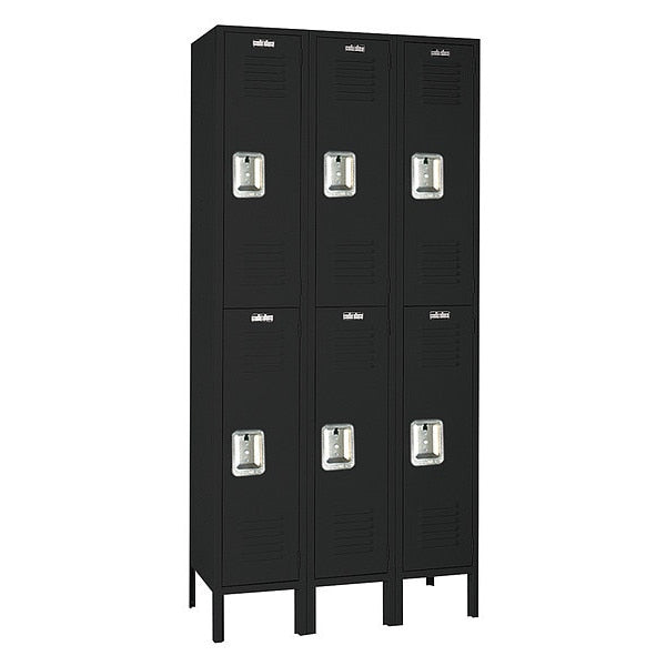 Wardrobe Locker, (2) Tier, (3) Wide, Steel, Powder Coated Finish, 36 in W, 12 in D, 66 in H