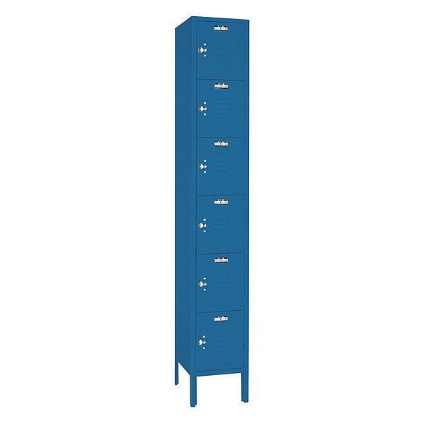 Wardrobe Locker, (1) Wide, (6) Tier, Steel, 12 in W, 12 in D, 78 in H