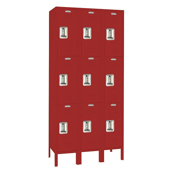 Wardrobe Locker, (2) Tier, (3) Wide, Steel, Powder Coated Finish, 45 in W, 15 in D, 78 in H