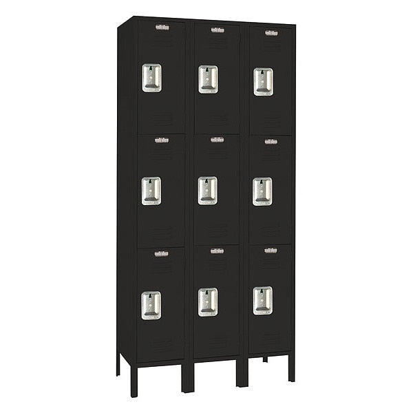 Wardrobe Locker, (2) Tier, (3) Wide, Steel, Powder Coated Finish, 45 in W, 15 in D, 78 in H
