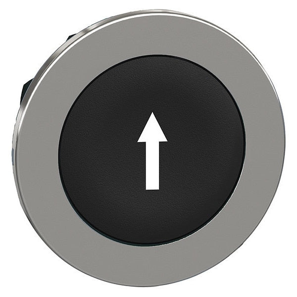 Pushbutton Head, 30 mm, Black, White