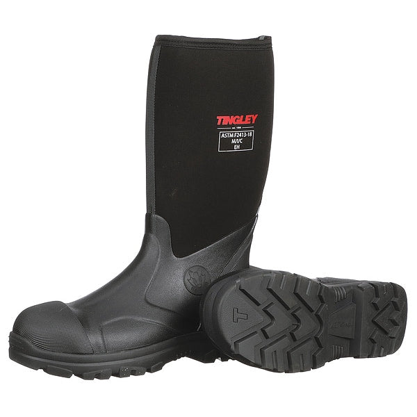 Rubber Boot, Men's, 9, Knee, Black, PR