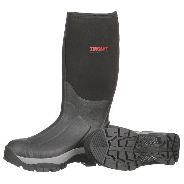 Rubber Boot, Men's, 9, Knee, Black, PR