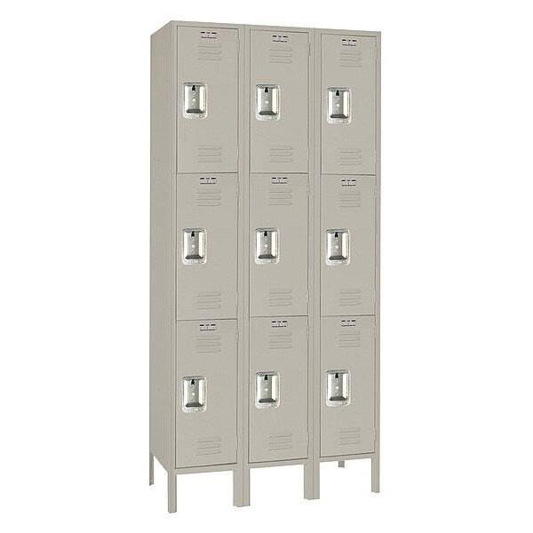 Wardrobe Locker, (2) Tier, (3) Wide, Steel, Powder Coated Finish, 45 in W, 15 in D, 78 in H