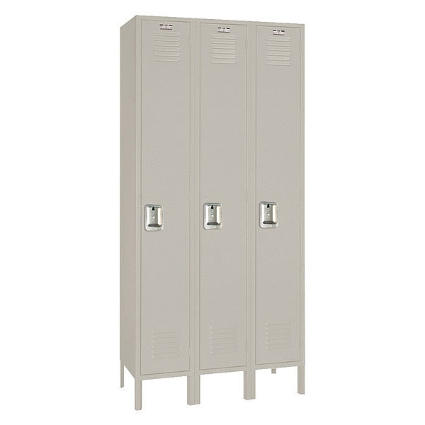 Wardrobe Locker, (1) Tier, (3) Wide, Steel, Powder Coated Finish, 36 in W, 18 in D, 66 in H