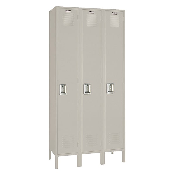 Wardrobe Locker, (1) Tier, (3) Wide, Steel, Powder Coated Finish, 36 in W, 12 in D, 66 in H