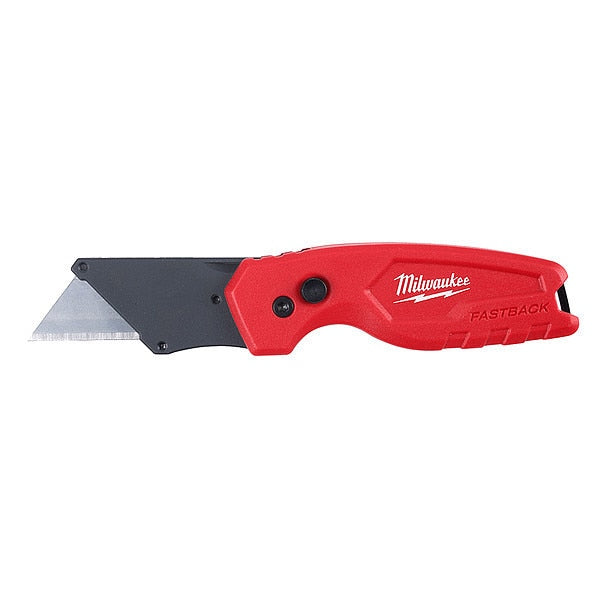 6-5/32 in. General Purpose FASTBACK Compact Folding Utility Knife in Red