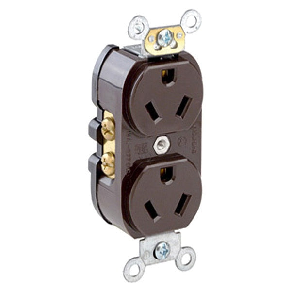 Receptacle, 15 A Amps, 277VAC, Duplex Outlet, 7-15R, Brown