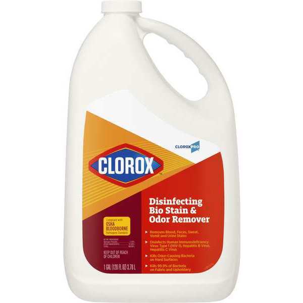 Disinfectant, Stain and Odor Remover, 128 oz. Bottle, Unscented