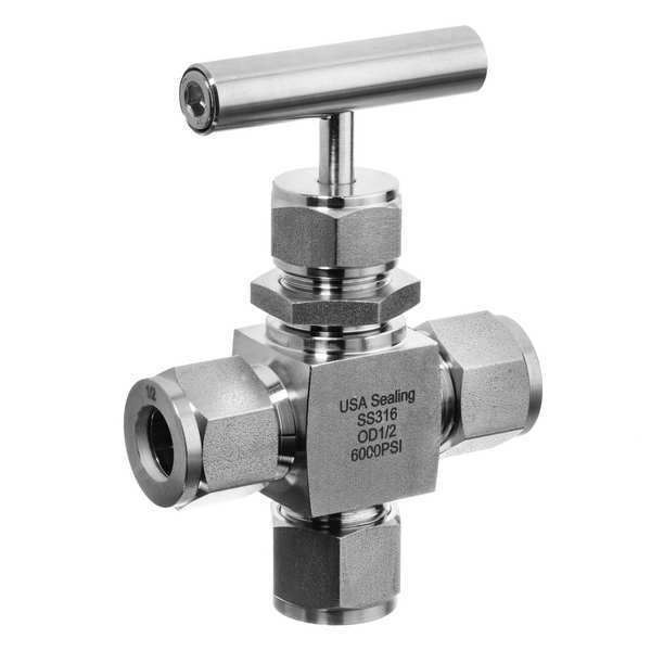 Needle Valve, 3-Way Fitting Style, 316 SS