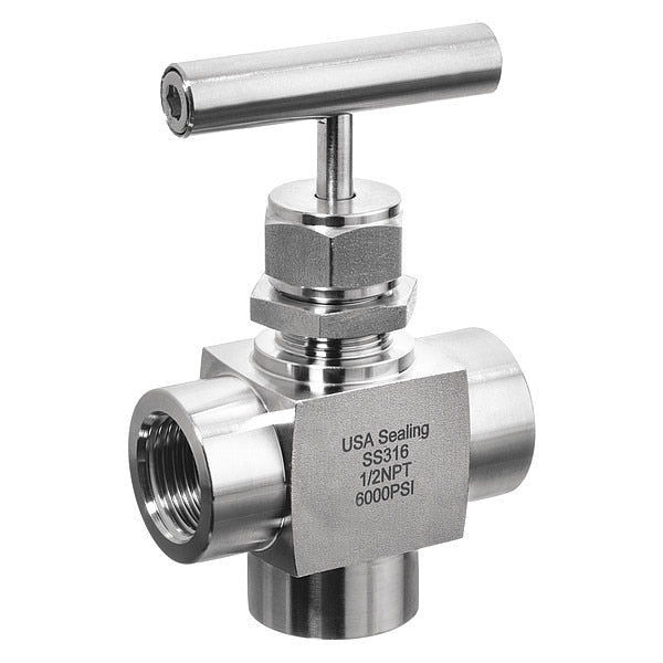 Needle Valve, Angled Fitting Style, 316 SS