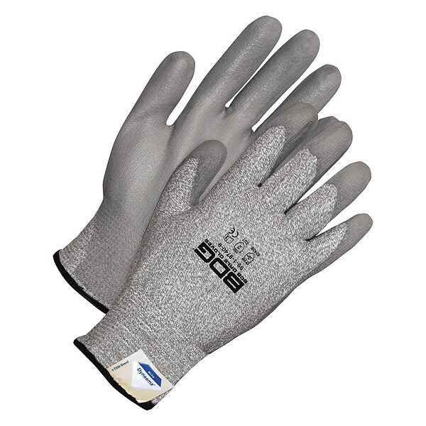 Seamless Knit Dyneema Cut Resistant Grey Polyurethane Palm, Shrink Wrapped, Size S (7)