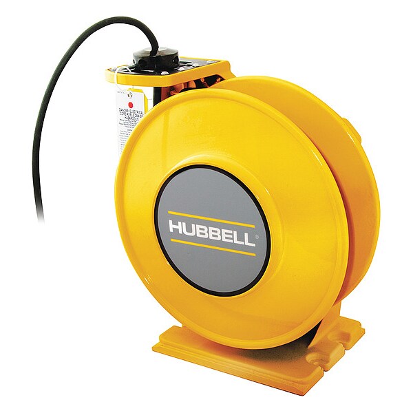 Yellow Weatherproof Reel, UL Type 4, 45 Ft, #16/3 SOW, 10 A, 600 VAC