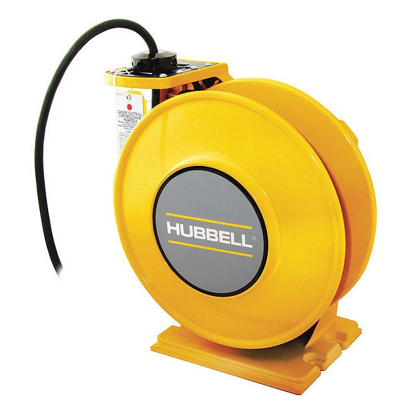 Yellow Weatherproof Reel, UL Type 4, 45 Ft, #12/3 SOW, 20 A, 600 VAC