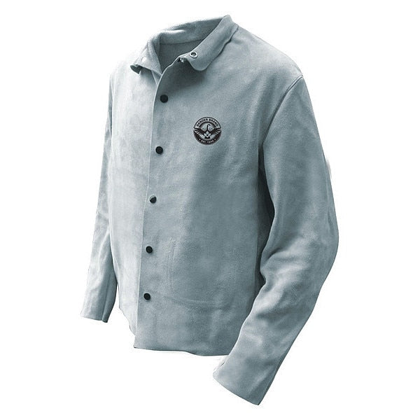 Welding Jacket Split Cowhide Pearl Grey, Size M