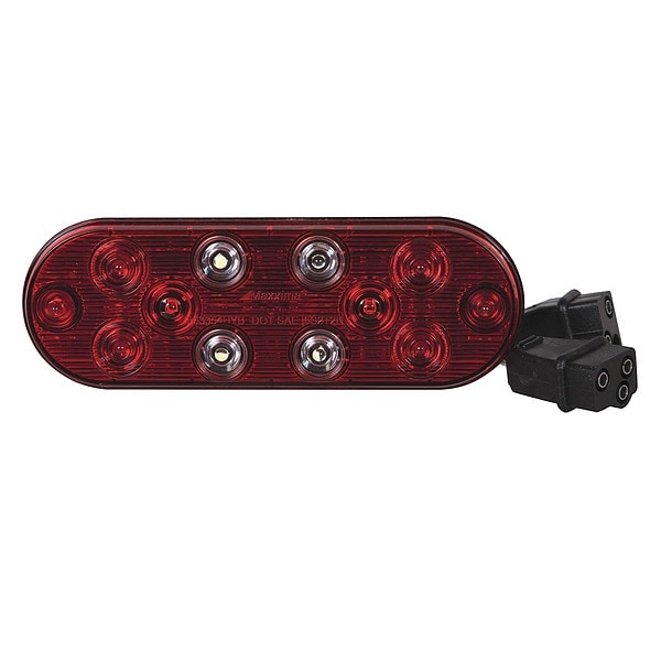 Stop/Turn/Tail Light, Oval, Red/White