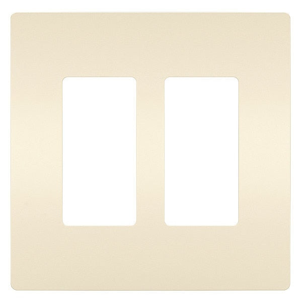 Rocker Wall Plate, Number of Gangs: 2 Plastic, Smooth Finish, Light Almond