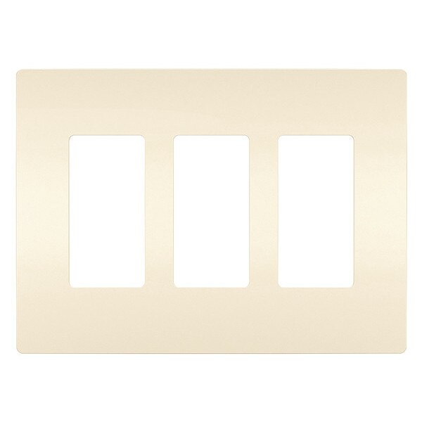 Rocker Wall Plate, Number of Gangs: 3 Plastic, Smooth Finish, Light Almond