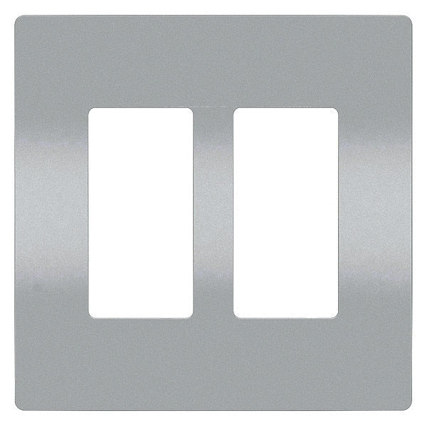 Rocker Wall Plate, Number of Gangs: 2 Plastic, Smooth Finish, White