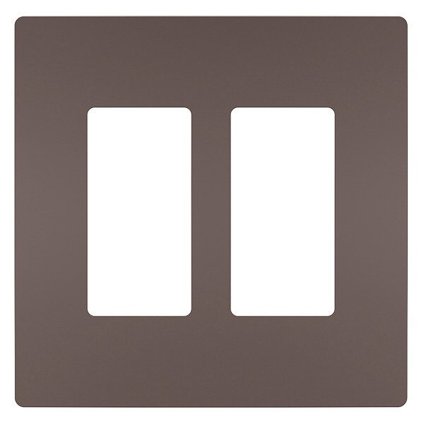 Rocker Wall Plate, Number of Gangs: 2 Plastic, Smooth Finish, Brown