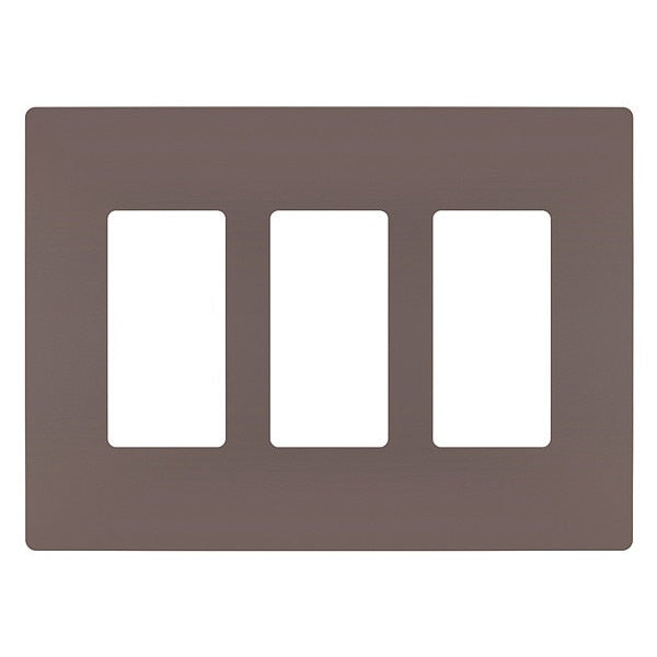 Rocker Wall Plate, Number of Gangs: 3 Plastic, Smooth Finish, Brown