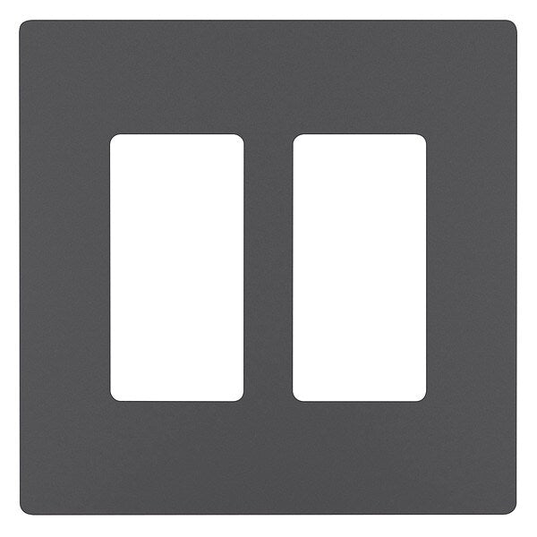 Rocker Wall Plate, Number of Gangs: 2 Plastic, Smooth Finish, Gray
