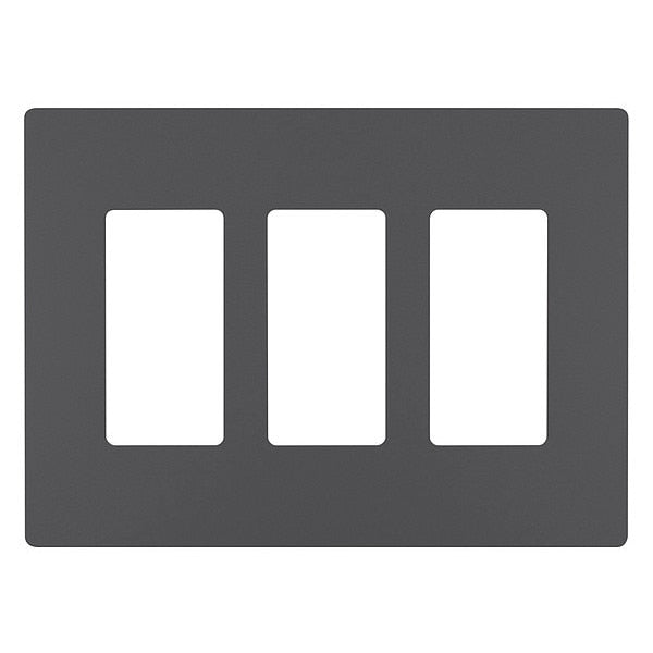 Rocker Wall Plate, Number of Gangs: 3 Plastic, Smooth Finish, Gray