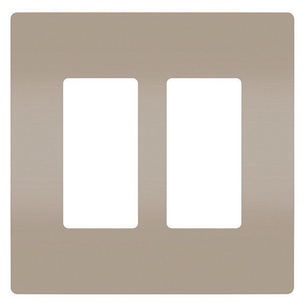 Rocker Wall Plate, Number of Gangs: 2 Plastic, Smooth Finish, Silver