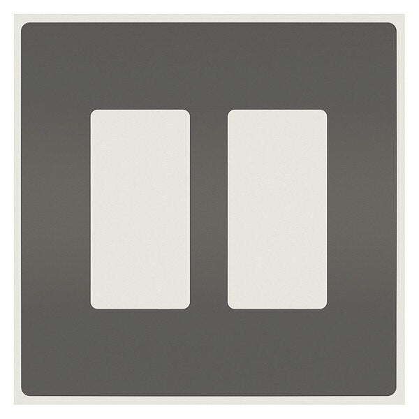 Rocker Wall Plate, Number of Gangs: 2 Plastic, Smooth Finish, Black