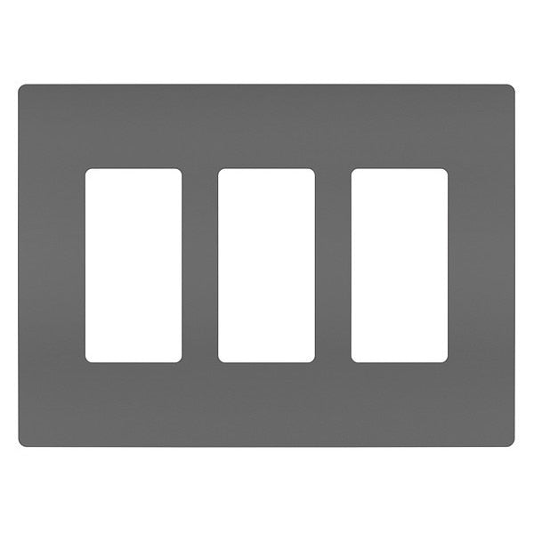Rocker Wall Plate, Number of Gangs: 3 Plastic, Smooth Finish, Black