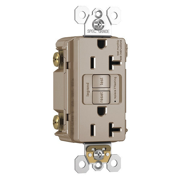 Power Inlet, 20A, 125VAC, Receptacle GFCI, Height: 4-3/16