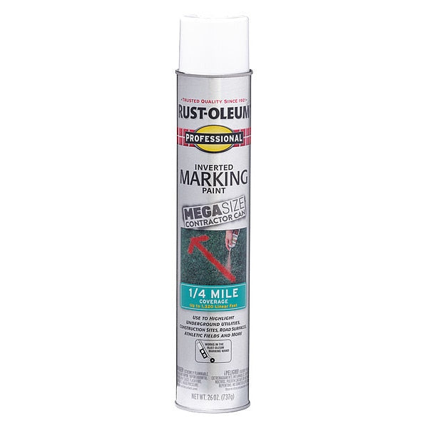 Inverted Marking Paint, 26 oz., White, Solvent -Based