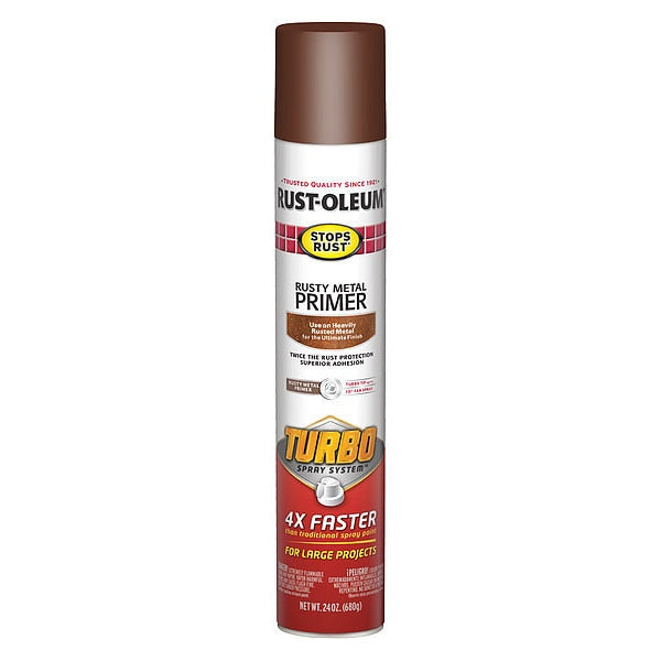 Rust Preventative Spray Primer, Brown, Flat Finish, 24 oz.