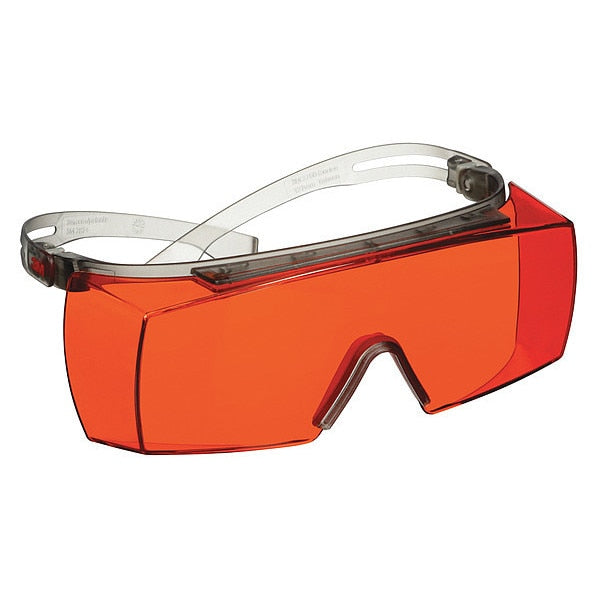 Safety Glasses, OTG Orange Polycarbonate Lens, Scratch-Resistant