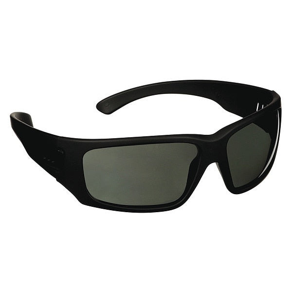 Safety Glasses, Wraparound Gray Polycarbonate Lens, Anti-Fog, Scratch-Resistant