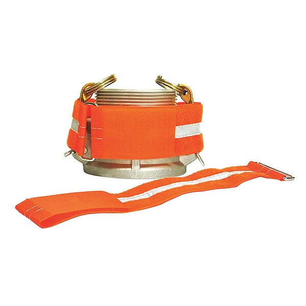 Back-to-Back Strap, No Adhesive, 12 in, 2 in Wd, Orange, 10 PK