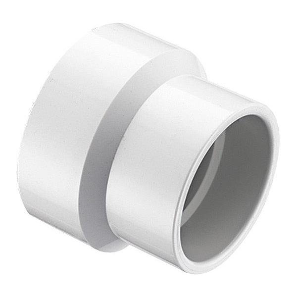 PVC Reducing Coupling, Socket, 4 in x 3 in Pipe Size