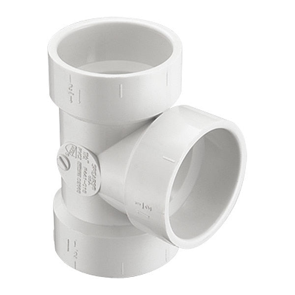 PVC Bull Nose Tee, Socket, 6 in Pipe Size