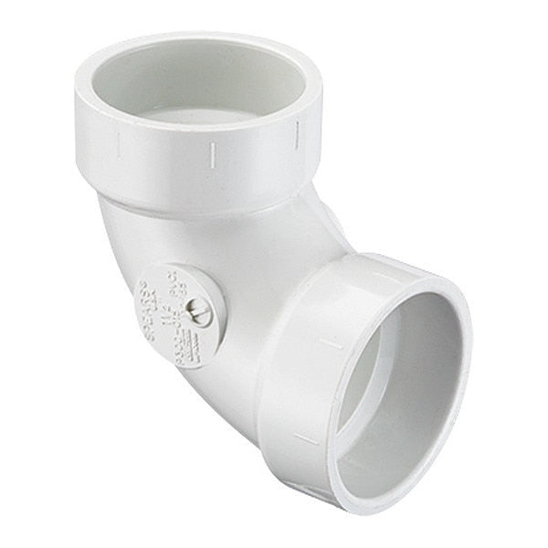 PVC Sanitary Elbow, 90 Degrees, Socket, 3 in Pipe Size