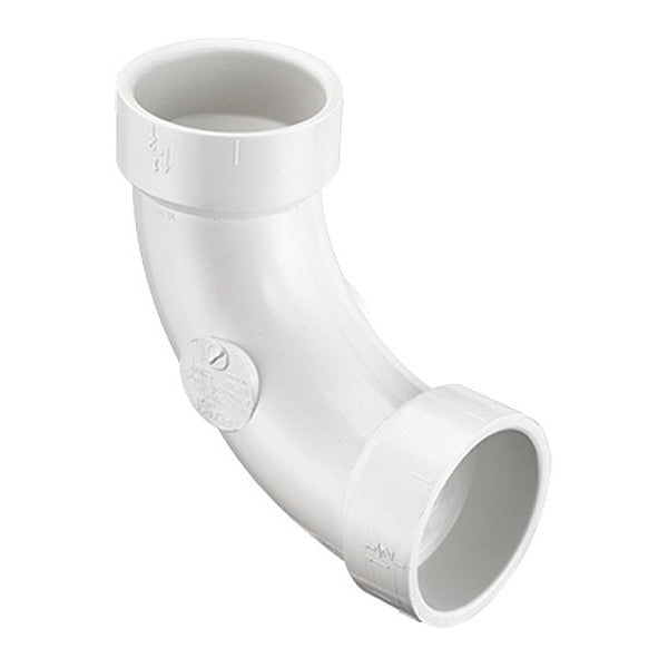 PVC Street Elbow, 90 Degrees, Socket, 4 in Pipe Size