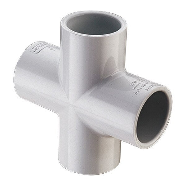 PVC Cross, Socket, 4 in Pipe Size